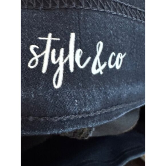 Style & Co Womens XL Ankle Pants Polyester Spandex Blend Black Slim Fit Stretchy - Picture 4 of 6